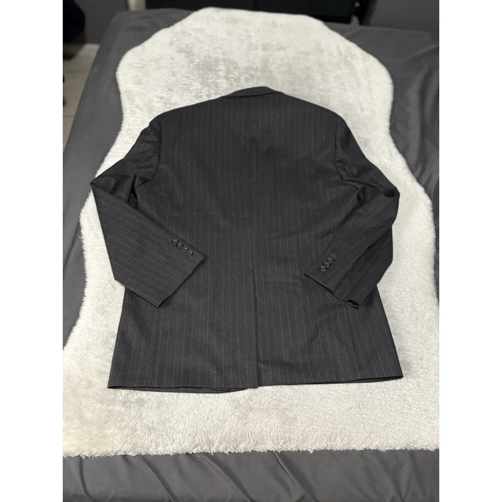 Lauren Ralph Lauren Gray Pinstripe Wool Blazer Jacket‎ Size 42R 2 Button